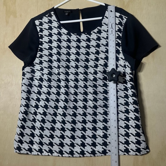 Talbots Sequin Herringbone Plaid Blouse Size 14 - Picture 7 of 13